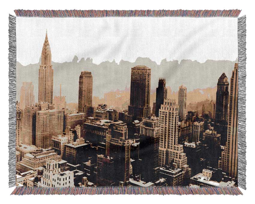 Chicago Mist Sepia Woven Blanket