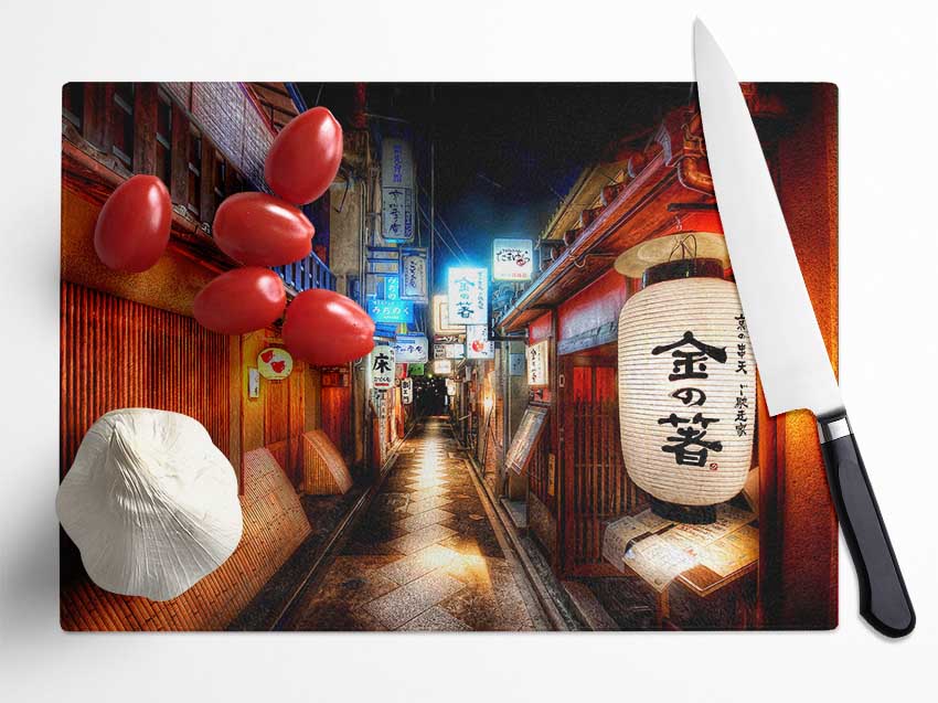 Chinatown Streets Glass Chopping Board