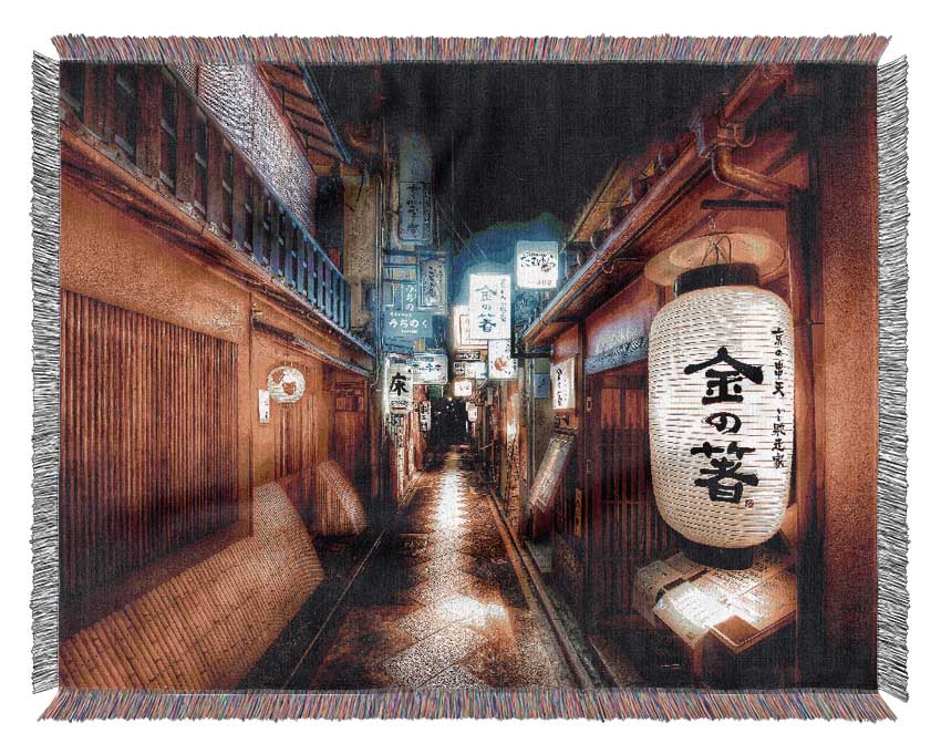 Chinatown Streets Woven Blanket