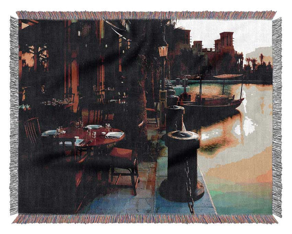 Waterway Cafes Woven Blanket