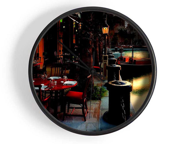 Waterway Cafes Clock - Wallart-Direct UK