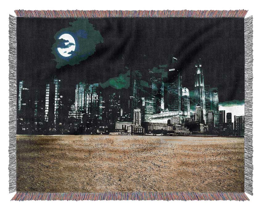 City Night Moonlight Woven Blanket