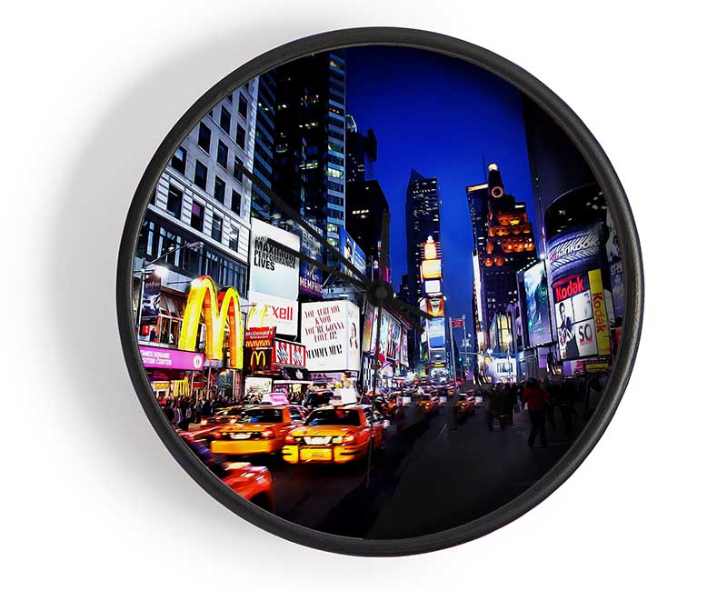 New York Night At The Theatre Clock - Wallart-Direct UK