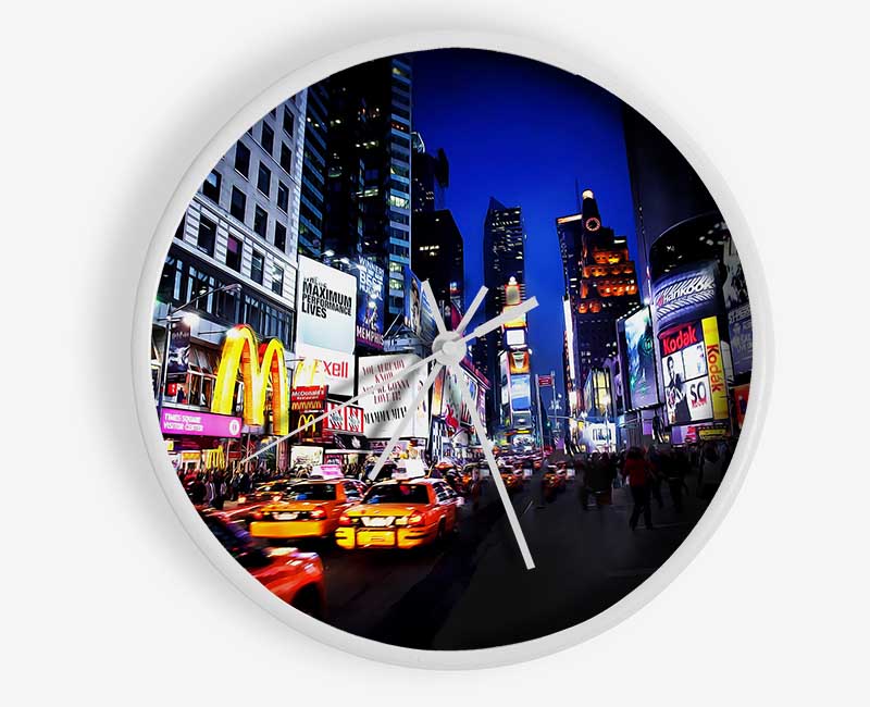 New York Night At The Theatre Clock - Wallart-Direct UK