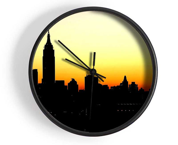 Empire State Building NYC At Sunset Clock - Wallart-Direct UK