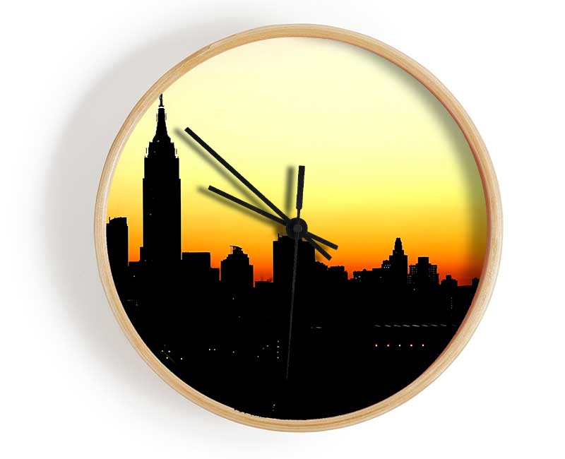 Empire State Building NYC At Sunset Clock - Wallart-Direct UK