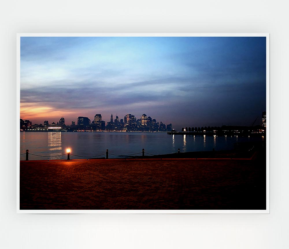 City Across The Water Print Poster Wall Art