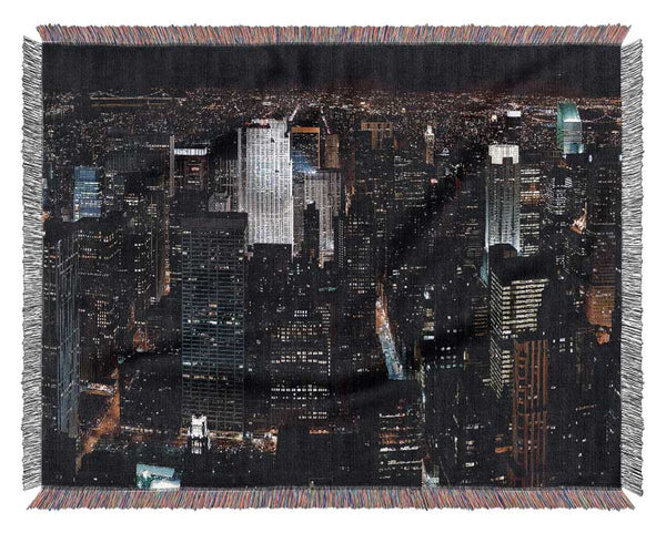 City Building Block Nights Woven Blanket