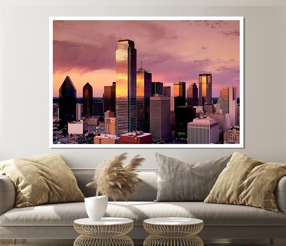 City By Sunrise Print Poster Wall Art