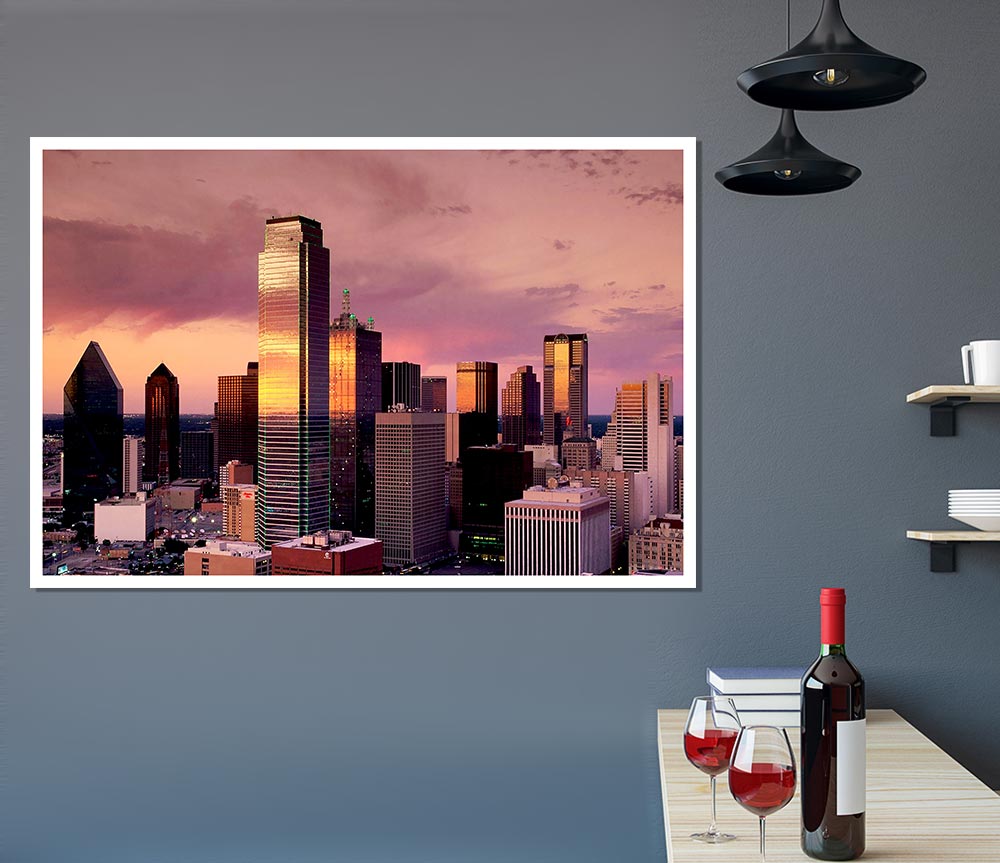 City By Sunrise Print Poster Wall Art