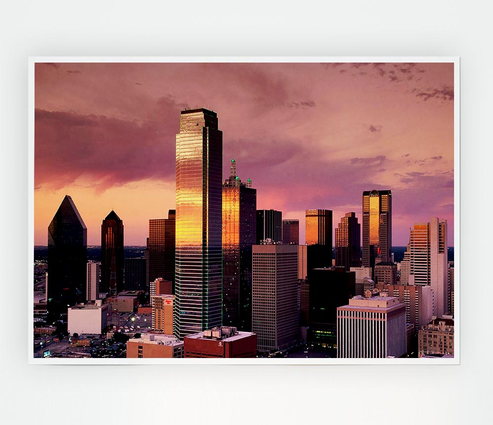 City By Sunrise Print Poster Wall Art