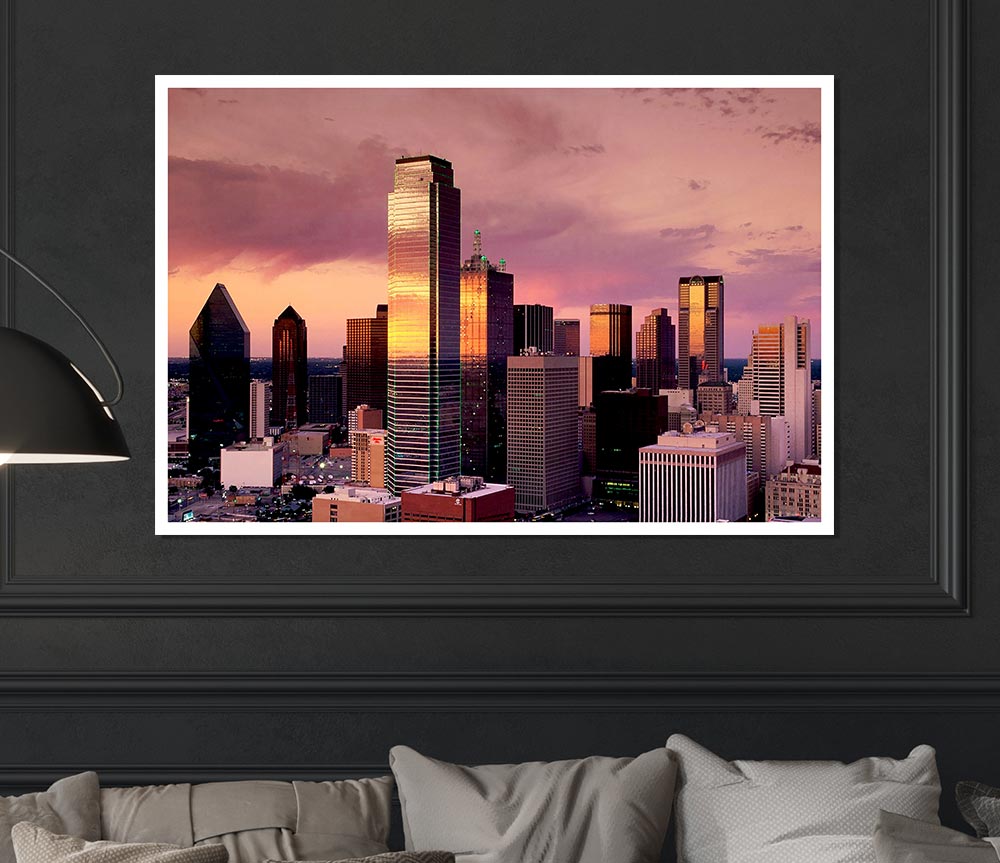 City By Sunrise Print Poster Wall Art