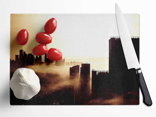 City Fog Glass Chopping Board