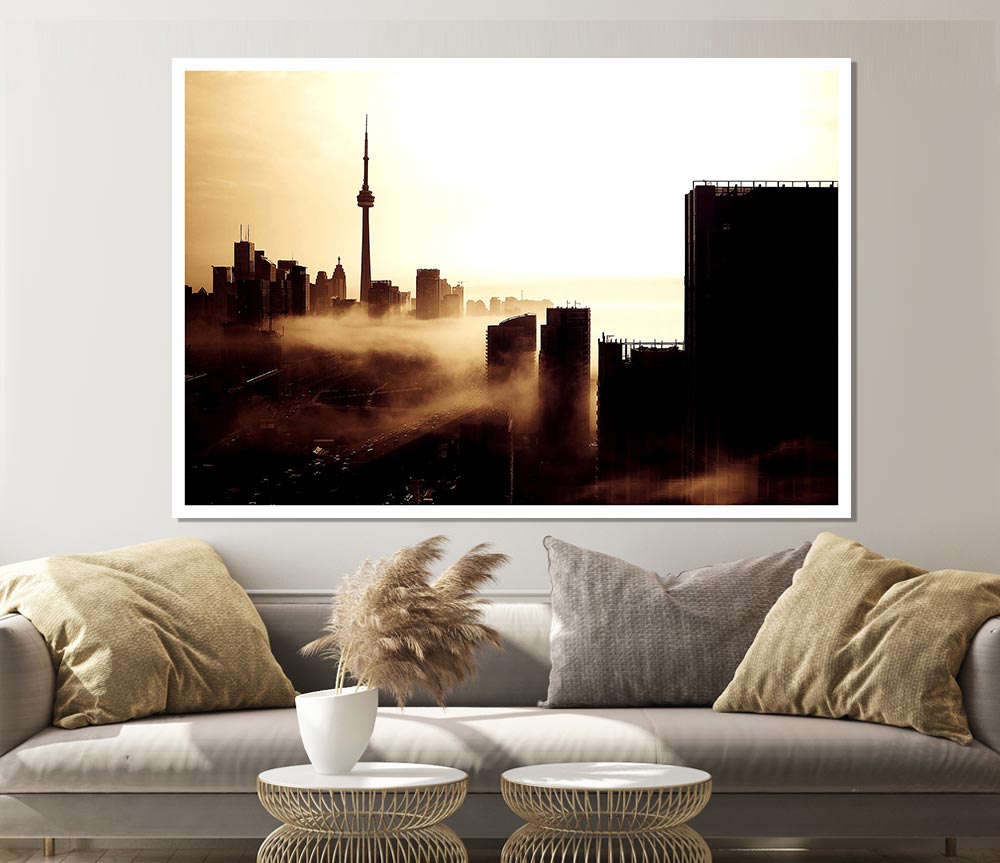 City Fog Print Poster Wall Art