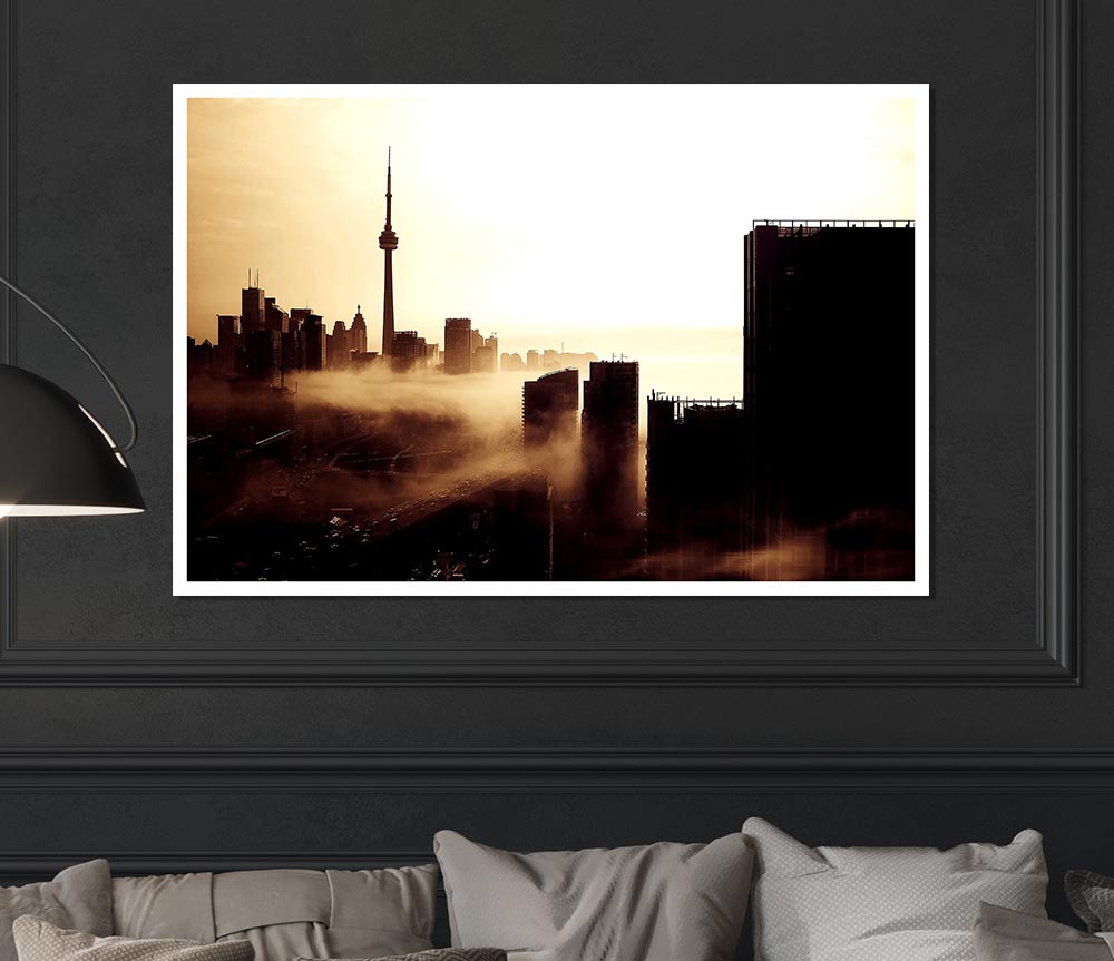 City Fog Print Poster Wall Art