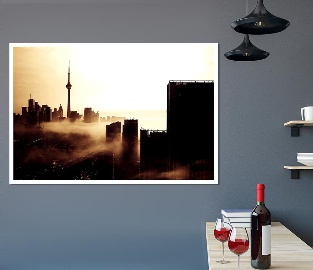 City Fog Print Poster Wall Art