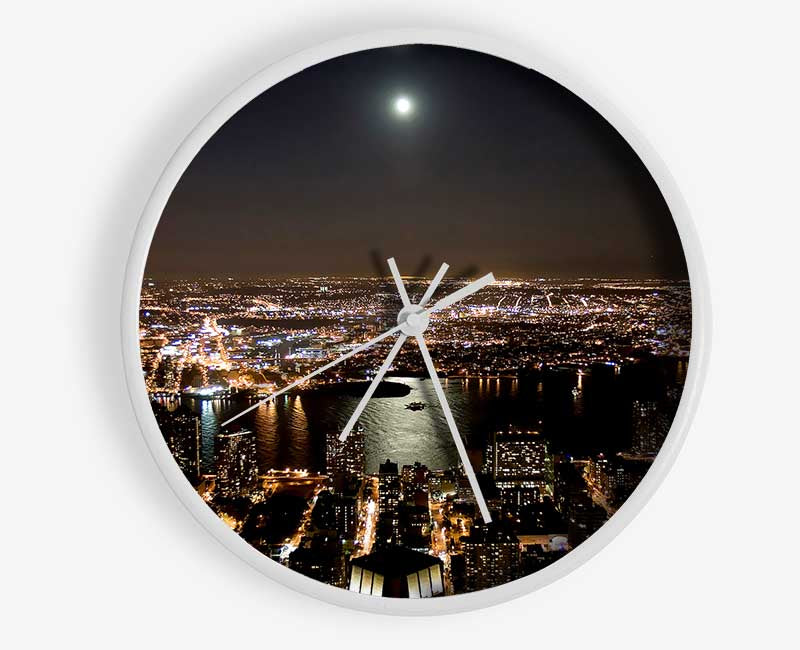 City Harbour Moonlight Clock - Wallart-Direct UK