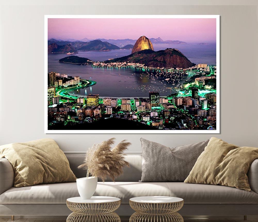 City Harbour Rush Hour Print Poster Wall Art