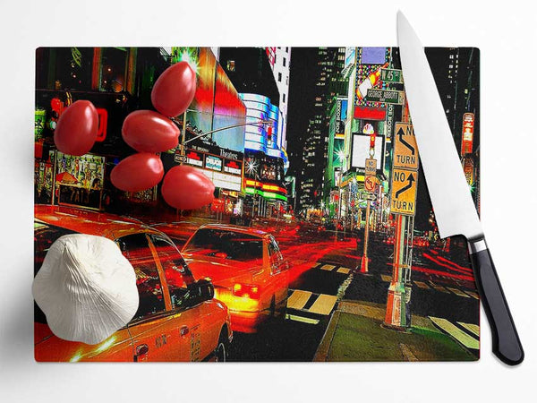 New York City Lights Glass Chopping Board