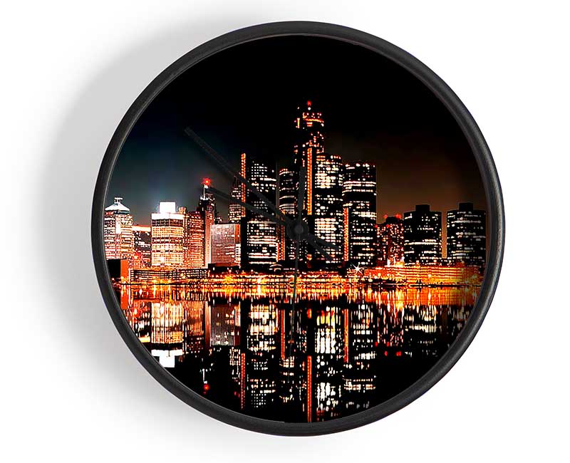 City Moonlit Reflections Clock - Wallart-Direct UK