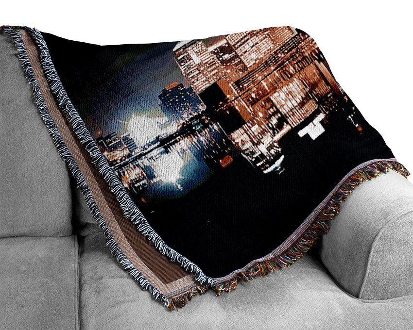 City Moonlit Reflections Woven Blanket