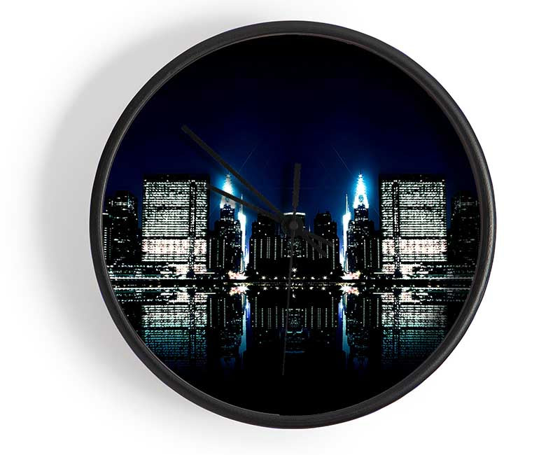 City Night Reflections Clock - Wallart-Direct UK