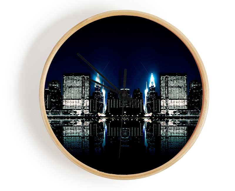 City Night Reflections Clock - Wallart-Direct UK