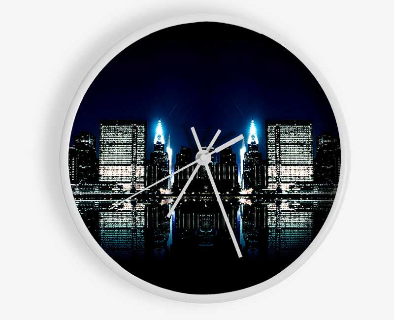 City Night Reflections Clock - Wallart-Direct UK