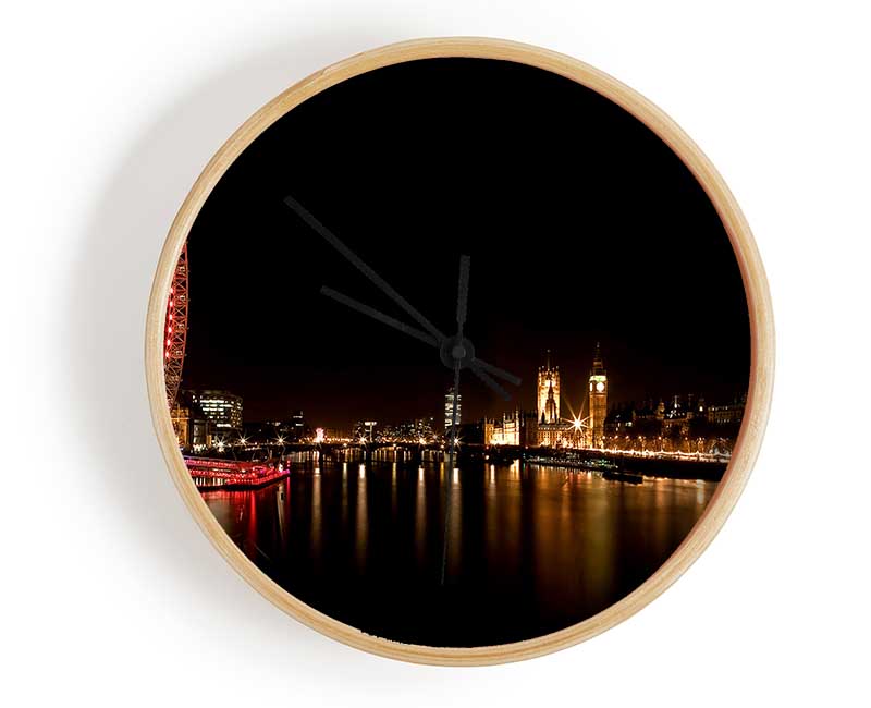 London Eye Night England Clock - Wallart-Direct UK