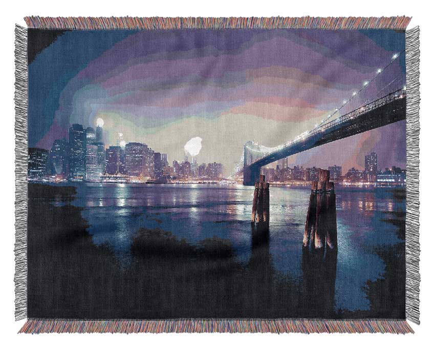 City Nights Lights Woven Blanket