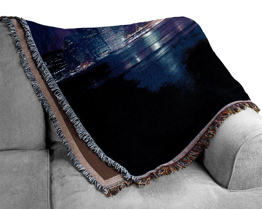 City Nights Lights Woven Blanket