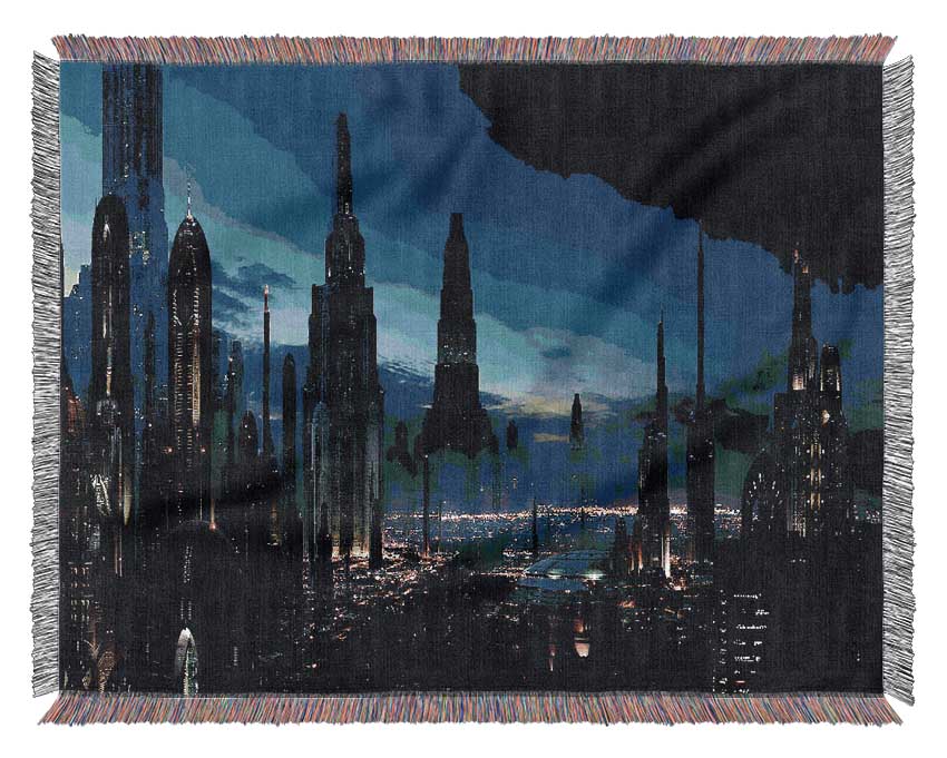 City Of The Future Woven Blanket