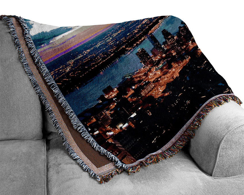 City River Flows Woven Blanket