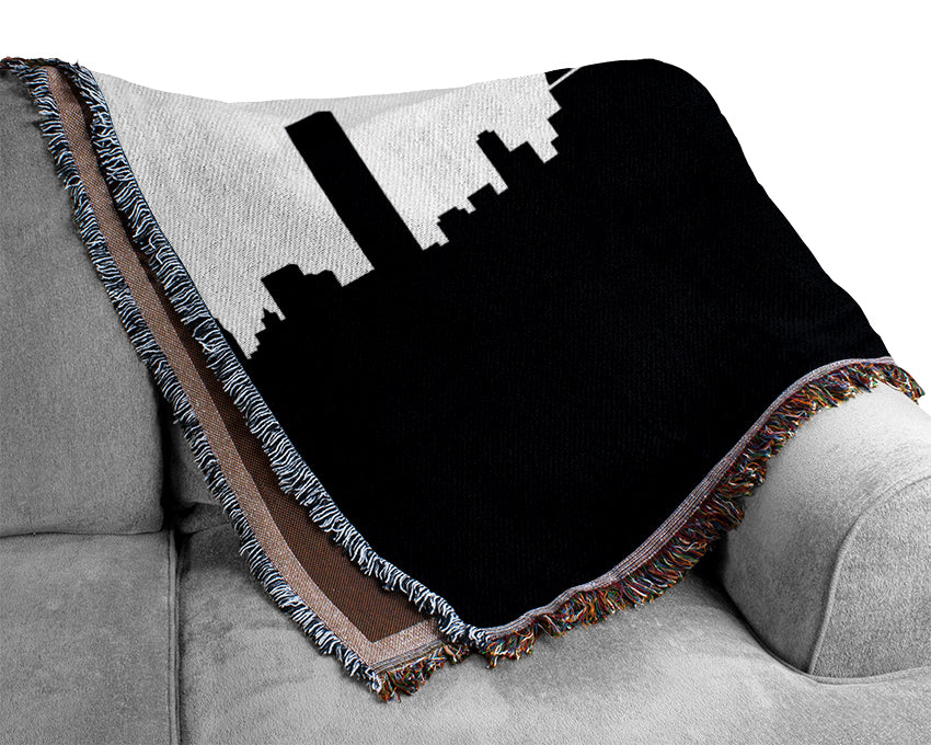 City Skyline Silhouette Woven Blanket