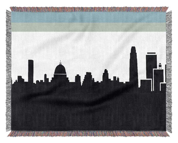 City Skyline Silhouette Woven Blanket