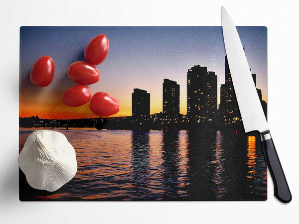 City Sunrise Glass Chopping Board