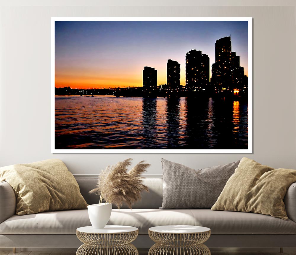 City Sunrise Print Poster Wall Art