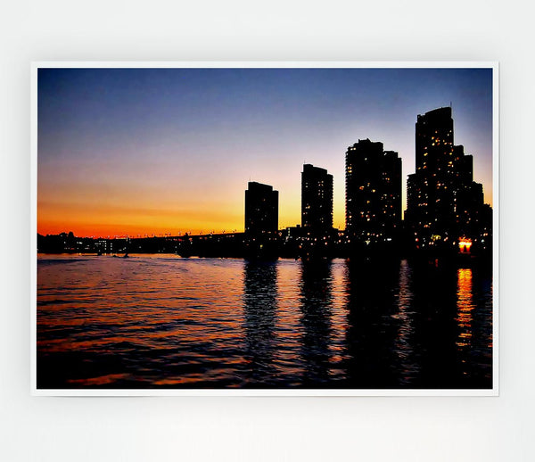 City Sunrise Print Poster Wall Art