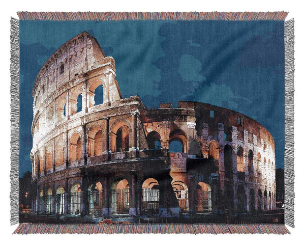 Colosseum In Rome Woven Blanket