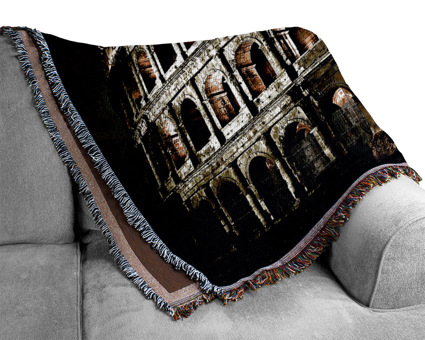 Colosseum Roman Architecture Woven Blanket