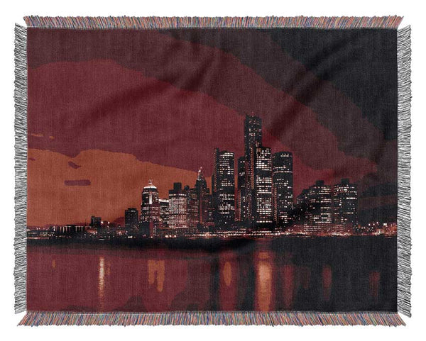 Detroit Red Nights Woven Blanket