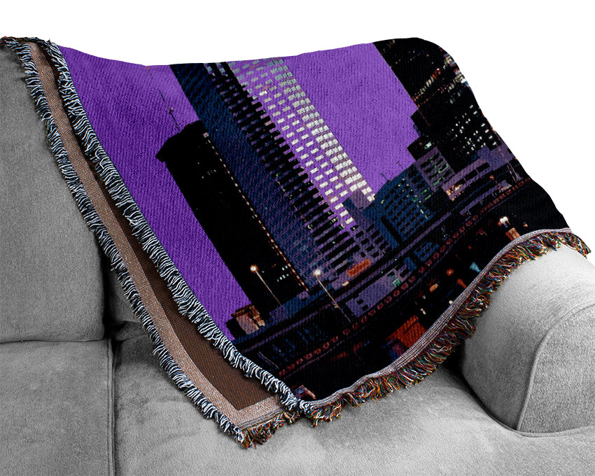 Detroit Skyline Woven Blanket