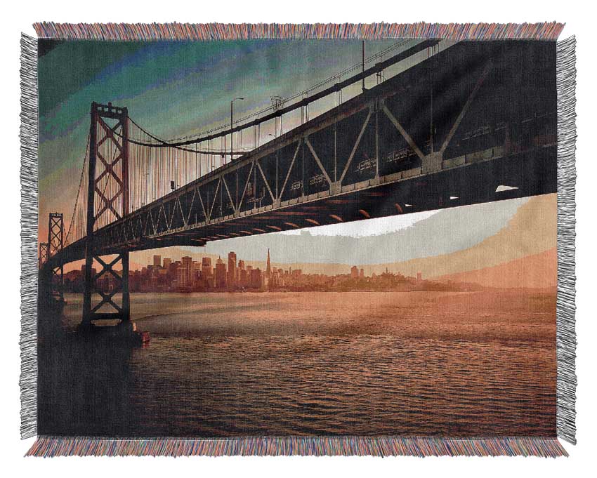 Downtown Bay Bridge Woven Blanket