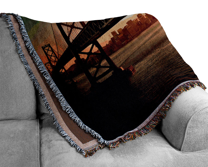 Downtown Bay Bridge Woven Blanket