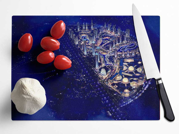 Dubai Blue Nights Glass Chopping Board