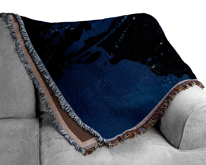 Dubai Blue Nights Woven Blanket