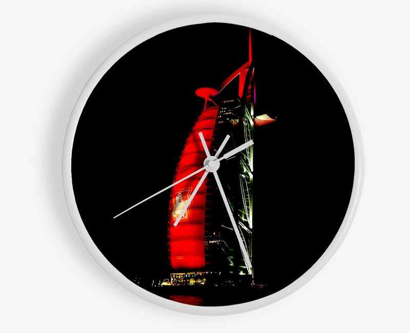 Dubai Building Red Clock - Wallart-Direct UK