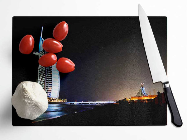 Dubai Ocean Nights Glass Chopping Board