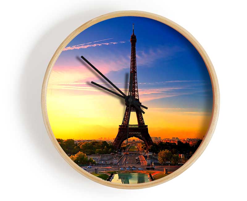 Eiffel Tower At Sunrise Clock - Wallart-Direct UK