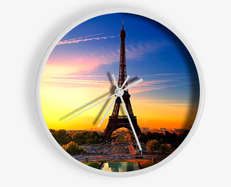 Eiffel Tower At Sunrise Clock - Wallart-Direct UK